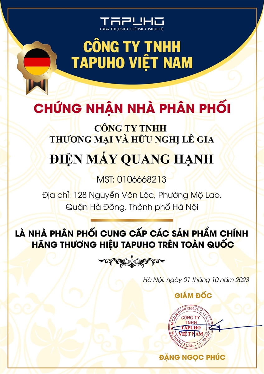 Tapuho Việt Nam – Trân trọng giới thiệu nhà phân phối mới Điện máy Quang Hạnh