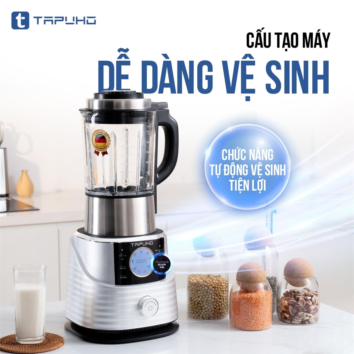 The automatic cleaning process is an extremely useful feature of the Tapuho T01.