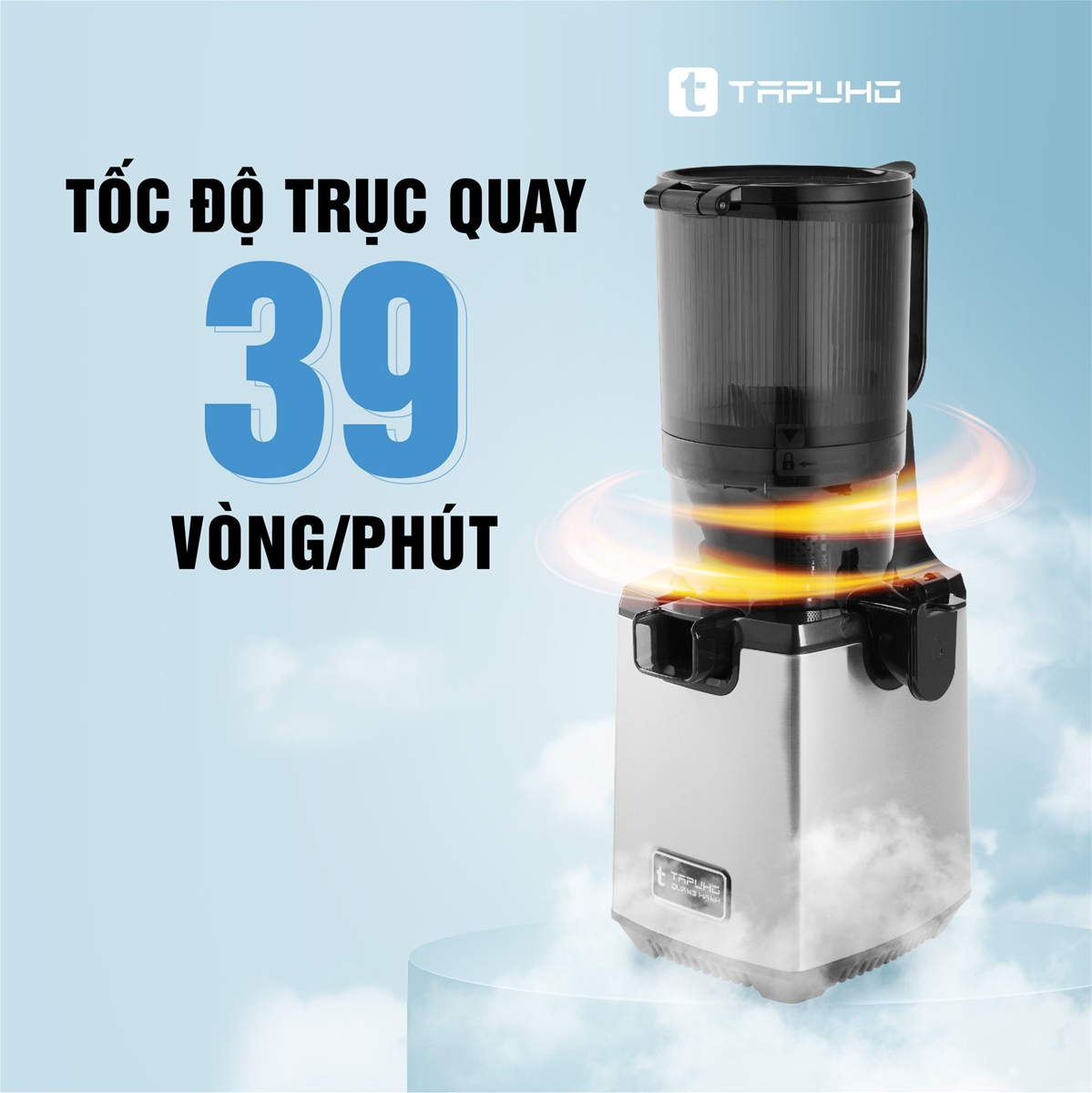 Mua máy ép chậm hãng nào tốt - TAPUHO TSJ68 có khả năng ép kiệt lên đến 98% kết hợp với lưới lọc 3 lớp mang đến những ly nước ép thơm ngon, bổ dưỡng