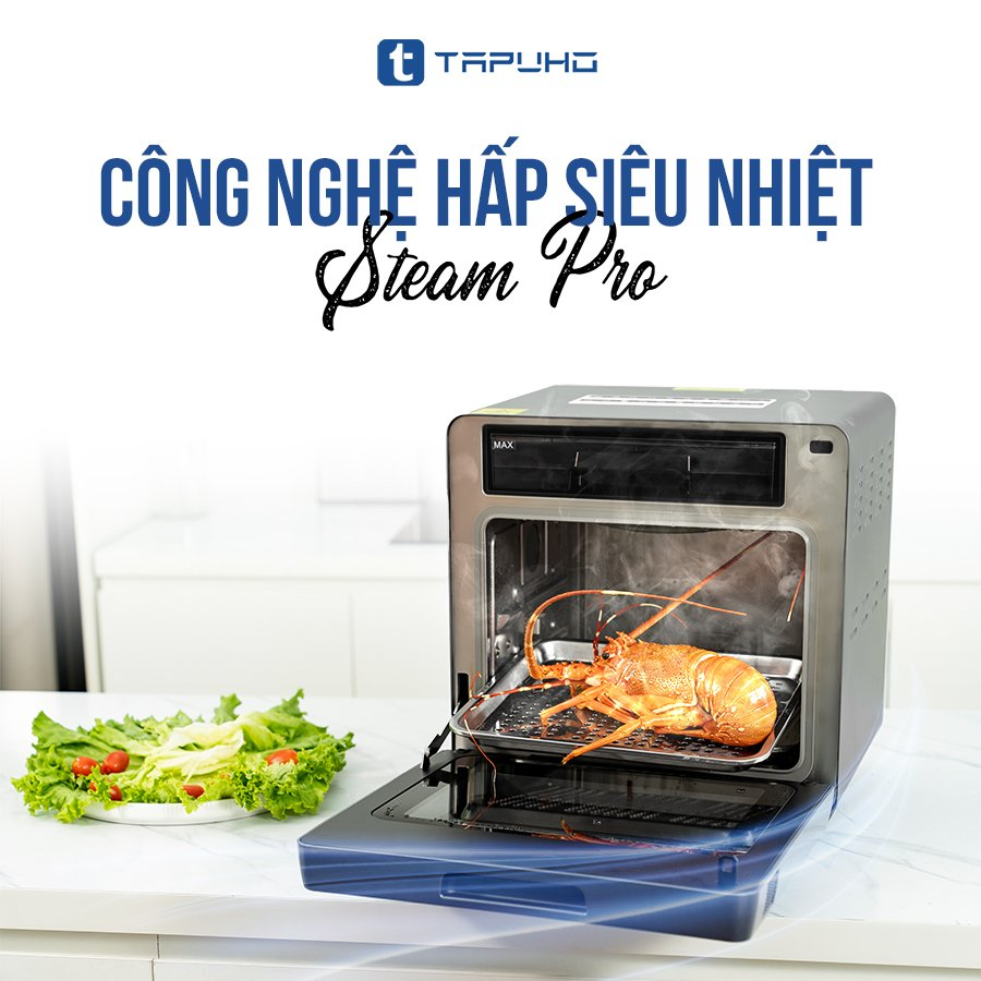 Công nghệ hấp siêu nhiệt thế hệ mới trên nồi chiên không dầu Tapuho TSF16