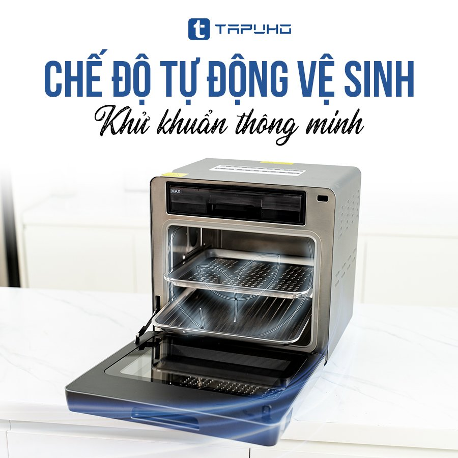 Nồi chiên hơi nước Tapuho TSF16 trang bị tính năng tự động vệ sinh, hỗ trợ quá trình dọn rửa sau khi dùng nhanh chóng và tiện lợi