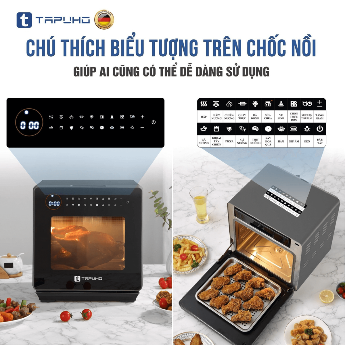 Hơn 60 chương trình nấu ăn được tích hợp sẵn, bạn sẽ được nấu nướng chỉ với “1 CHẠM”