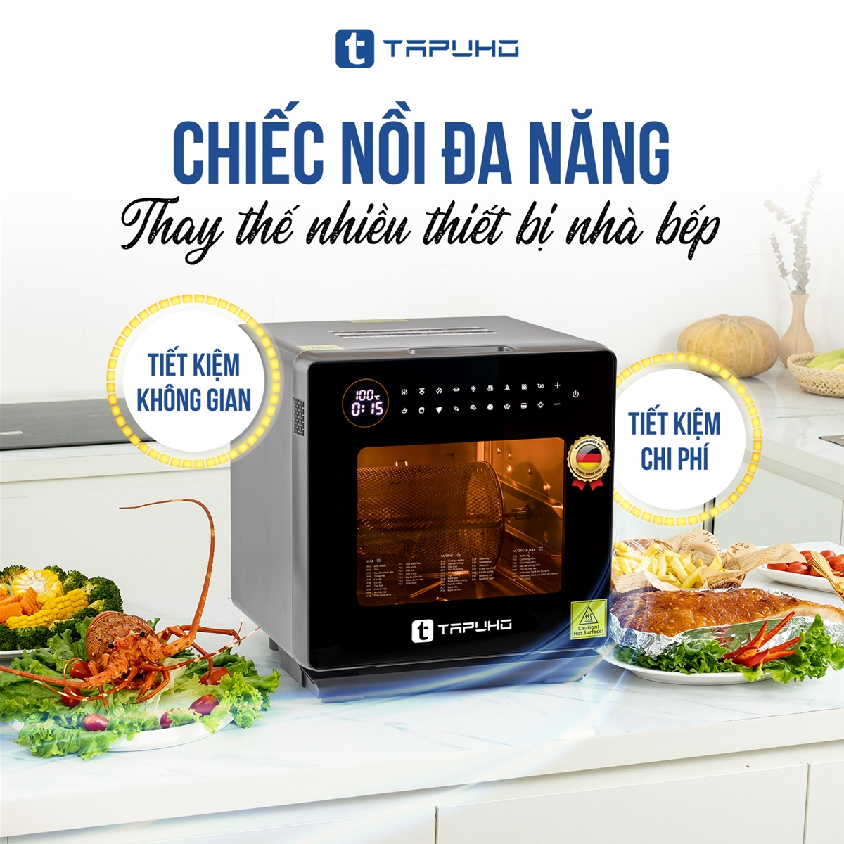 Nồi chiên hơi nước giúp công việc bếp núc không còn là gánh nặng với các bà nội trợ