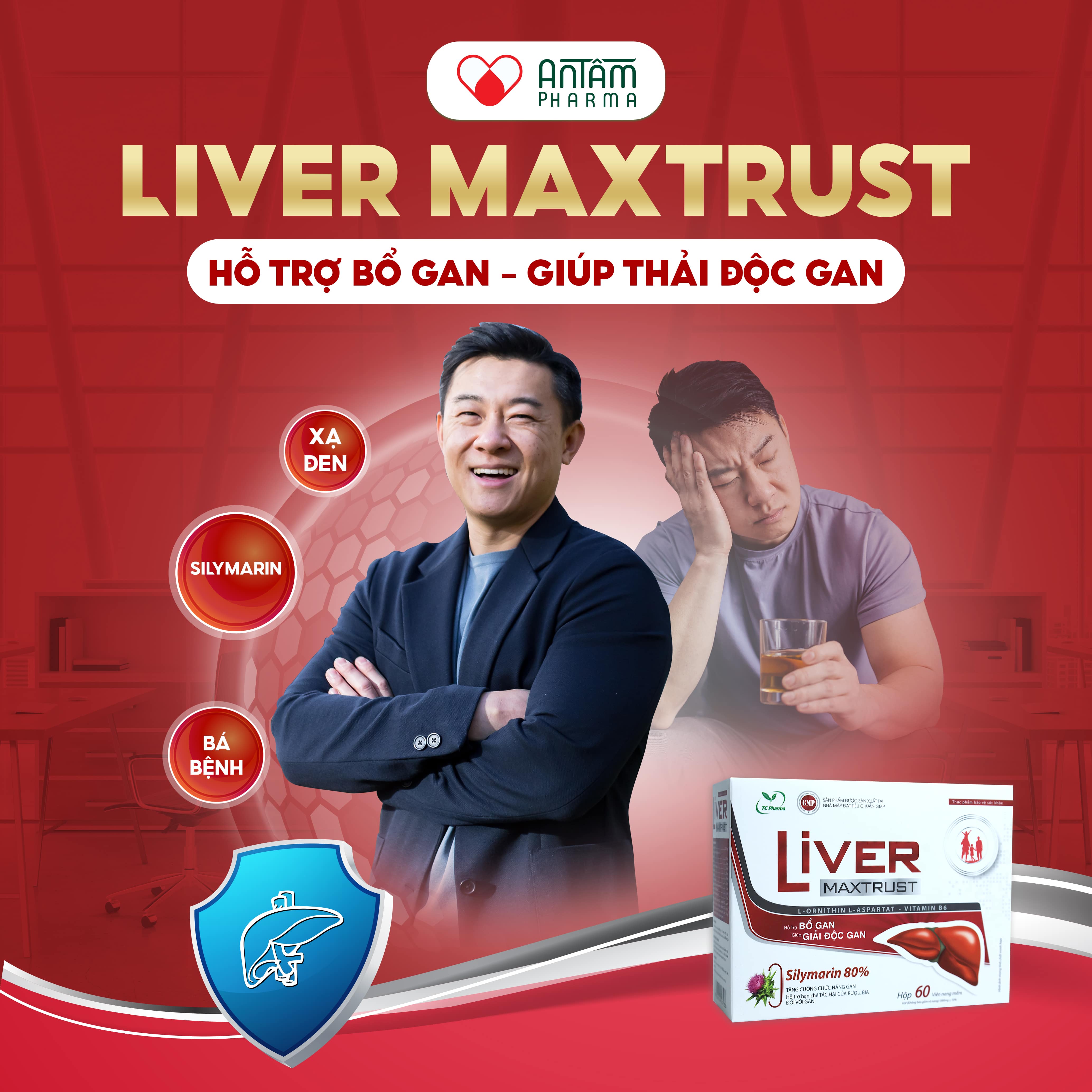 Viên Uống Liver Maxtrust - Bổ Gan, Hỗ Trợ Giải Độc Gan, Tăng Cường Chức Năng Gan - Hộp 12 vỉ x 5 viên