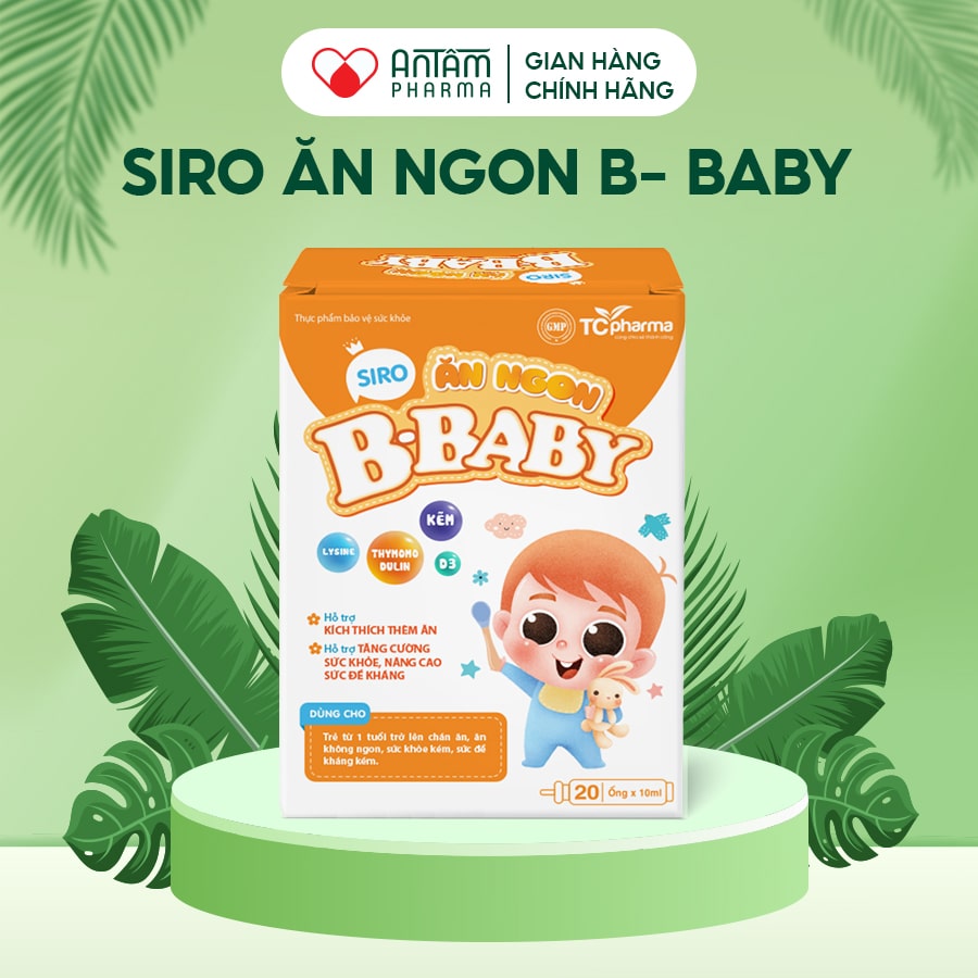 Siro Ăn Ngon B-Baby - Kích Thích Thèm Ăn - Tăng Cường Sức Khỏe Cho Bé - Hộp 20 Ống x 10ml