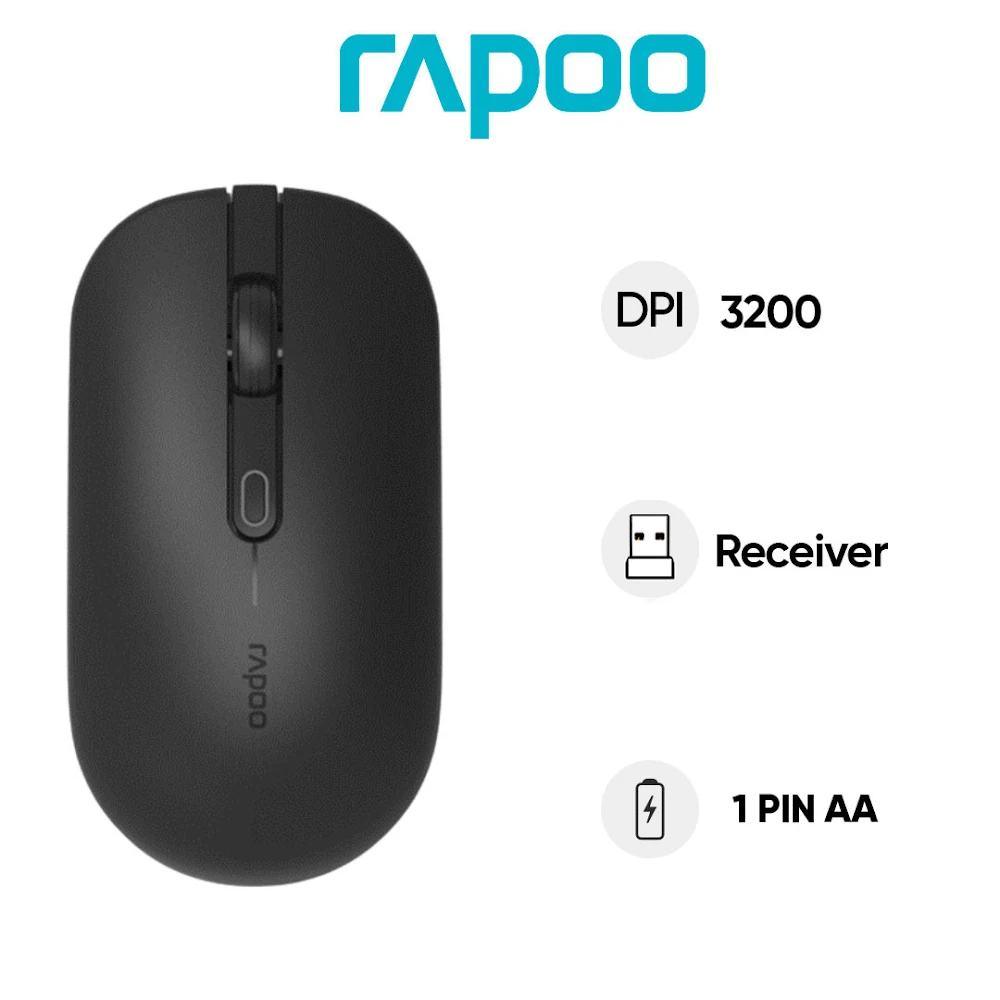 Chuột vi tính quang không dây Rapoo B30 Silent màu đen (3152300B30A1066)