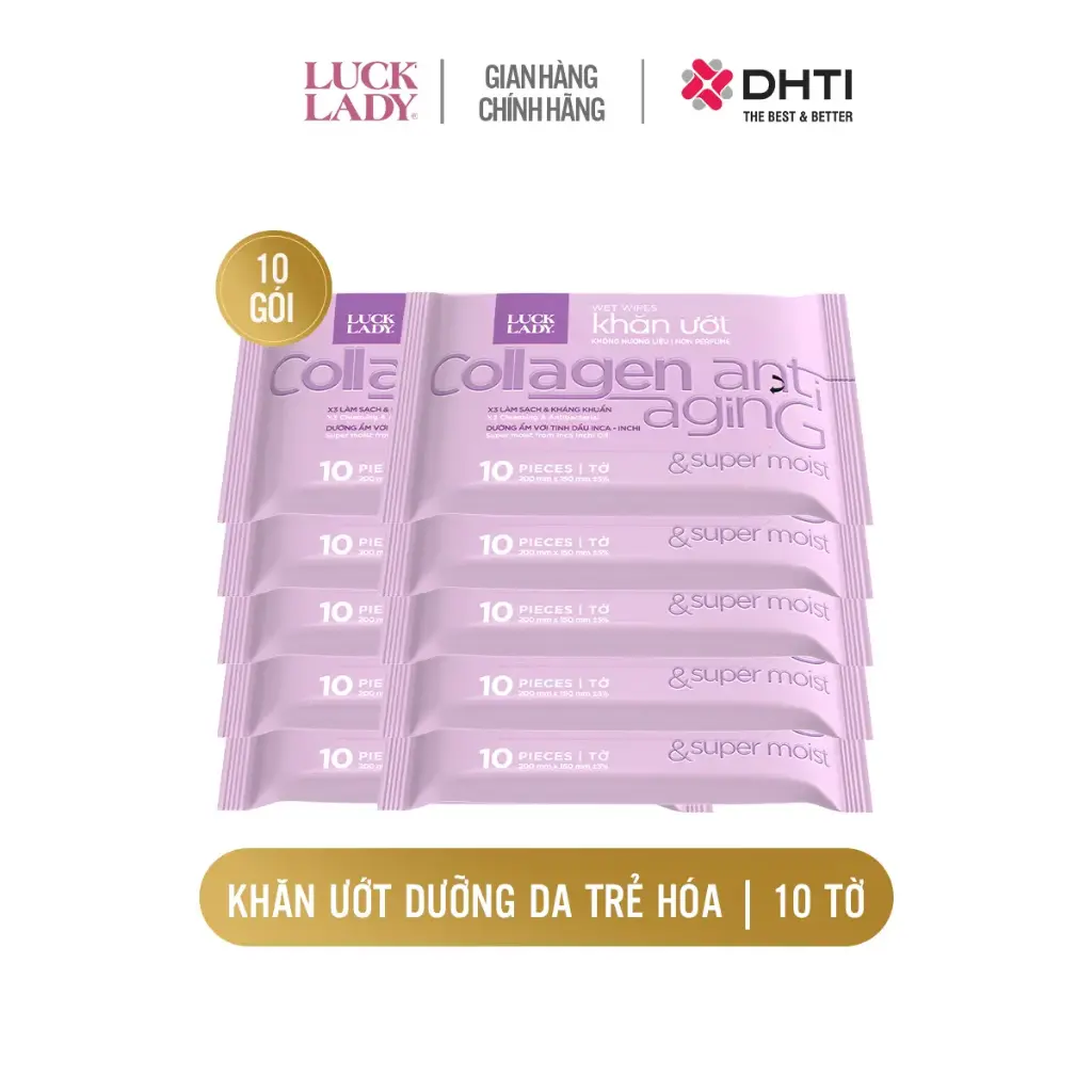 Combo 10 gói KU dưỡng da 10 tờ không hương liệu